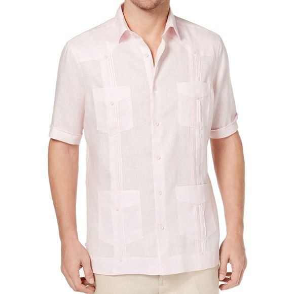Tasso Elba Other - Tasso Elba Linen Sheer Button Shirt Pink Large NEW